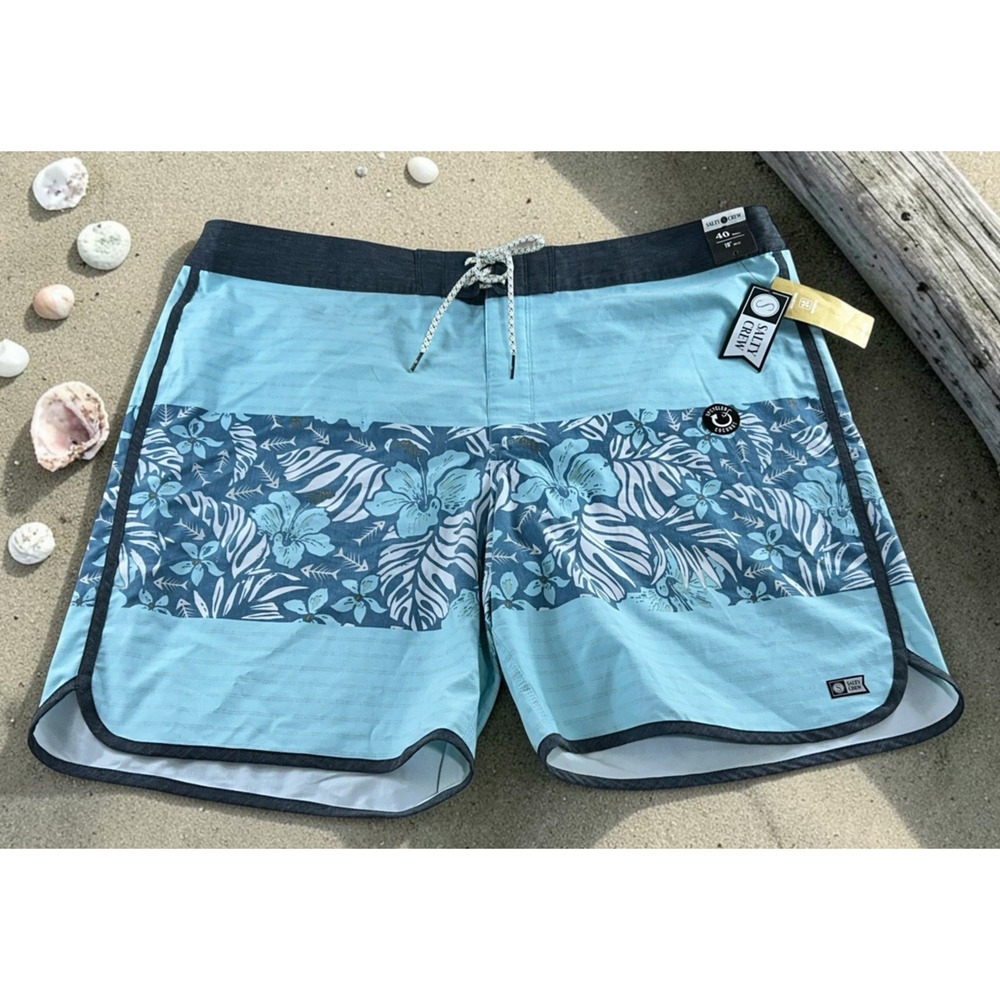 Men's Salty Crew Drifting Boardshort 19" Aqua Size 40 Multi Stretch Upcycled